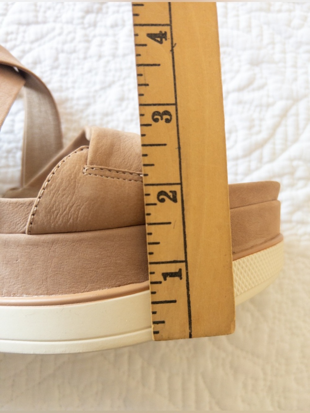 NWT NIB Eileen Fisher Boost Platform Zip Back Sandals Nubuck Latte Tan Size 8 - Picture 12 of 14